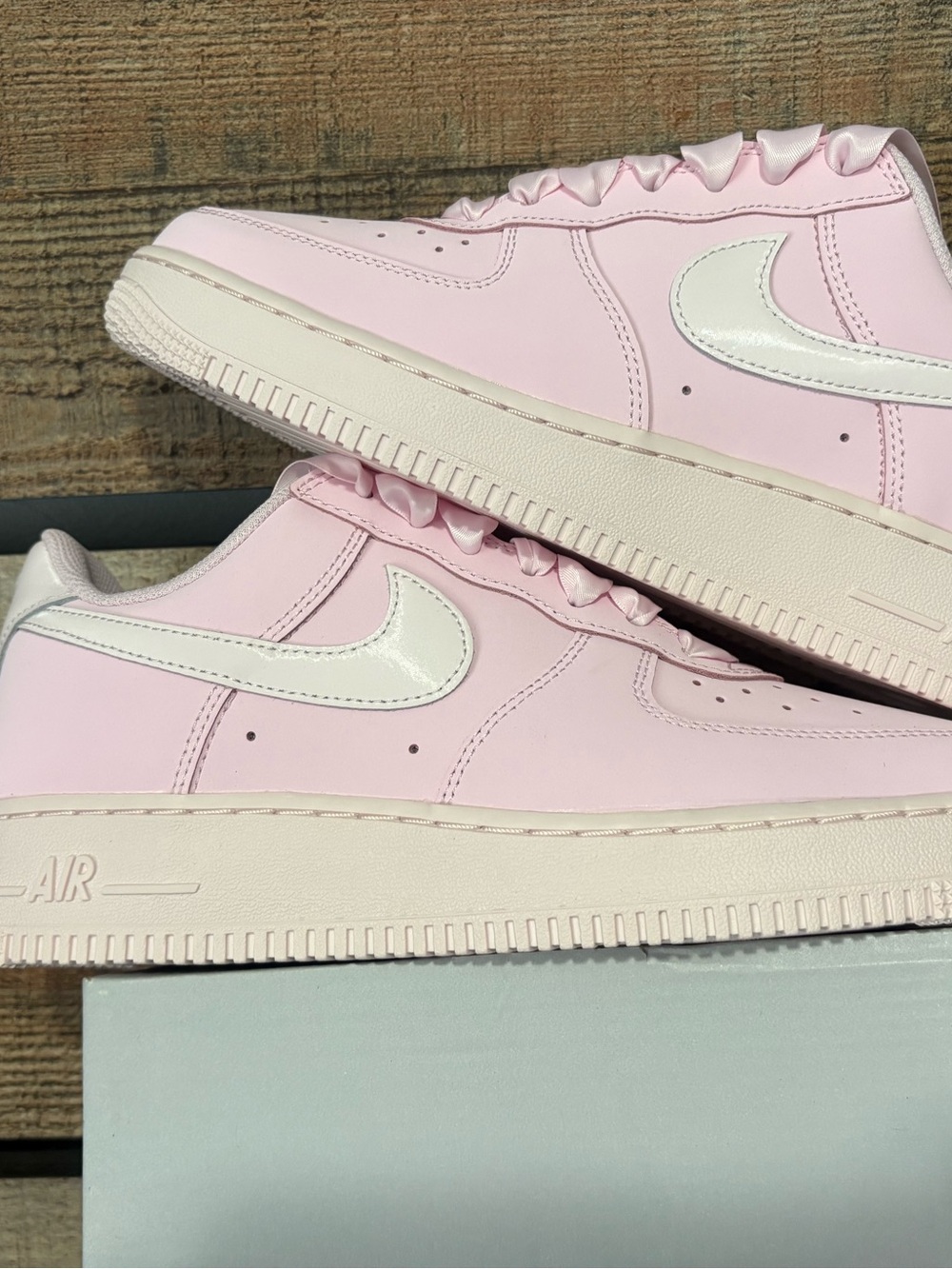 Nike Air Force Pink and White Low-Top Sneakers